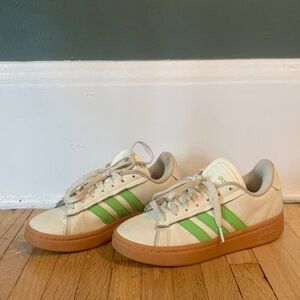 adidas Cream and Green Sneakers